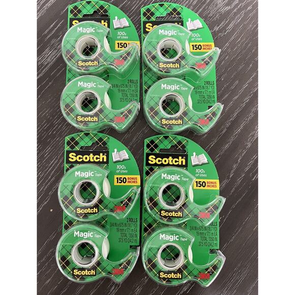 Scotch 3M Magic Tape Multipurpose Matte Finish 3/4" x 675" ea - 8 Rolls Total - Picture 1 of 4